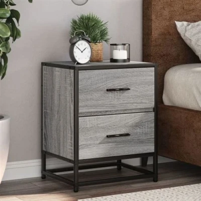 Image de vidaXL Tables de chevet 2 pcs sonoma gris 40x31x50 cm bois ingénierie848681