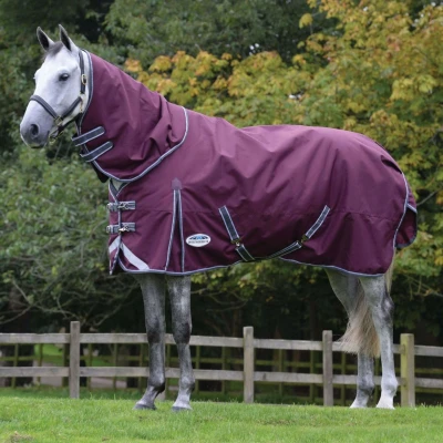 Afbeelding van Weatherbeeta Winterdeken Comfitec Plus Dynamic II Detach A Neck Medium/Lite Maroon/Grijs/Wit 145/195