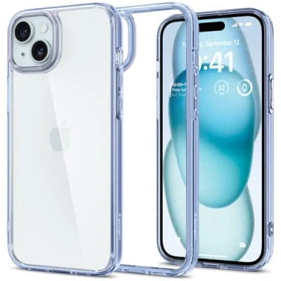 Afbeelding van Spigen Ultra Hybrid Hoesje Geschikt voor Apple iPhone 15 Plus Back Cover met Air Cushion Transparant Lichtblauw