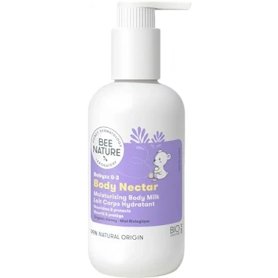 Afbeelding van Bee Nature Bodylotion voor baby&#039;s en kinderen, biologische honing, hydraterend voedend, verlicht huiduitslag eczeem, geschikt droge gevoelige huid, 200 ml