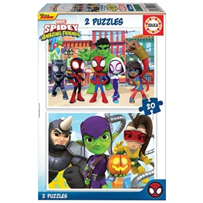 Afbeelding van Puzzel Educa Spidey &amp; His Amazing Friends (2 x 20 pcs)