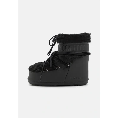Afbeelding van Moon Boot ICON LOW Unisex Veterboots, Maat: 36 38, Black Imitatieleer/ textiel