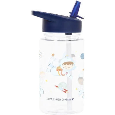 Afbeelding van A little lovely company drinkfles met rietje astronauten 450ml