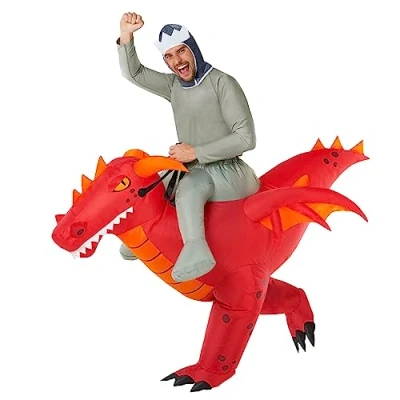 Afbeelding van Morph kostuum voor volwassenen, drakenkostuum draak opblaasbaar Halloween