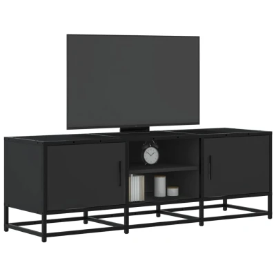 Afbeelding van vidaXL Tv meubel 120x35x41 cm bewerkt hout en metaal zwart