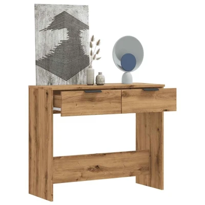 Afbeelding van vidaXL Wandtafel 90x36x75 cm bewerkt hout artisanaal eikenkleurig