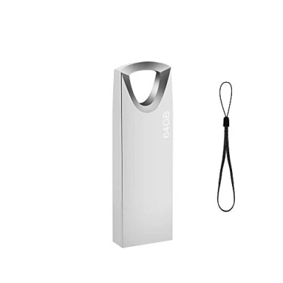 Afbeelding van USB stick 64 GB, slanke geheugenstick GB waterdichte Flash Drive voor school kantoor auto PC laptop (Zilver)