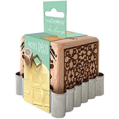 Image de 5 tampons pour biscuits de Noël et découpoir ScrapCooking
