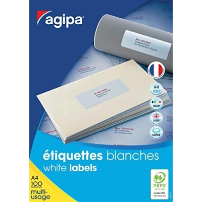 Afbeelding van agipa universele etiketten, 210 x 297 mm, wit, rechthoekig