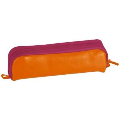 Image de Clairefontaine CUIRISE Trousse cuir véritable orange, Fuchsia