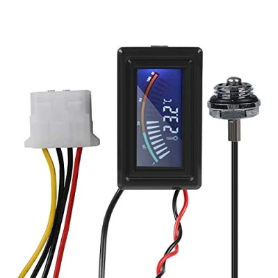 Afbeelding van ASHATA, PC waterkoeling, temperatuursensor, lcd wijzer display, digitale thermometer, naaldthermometer, naaldthermometer met waterdichte sonde,