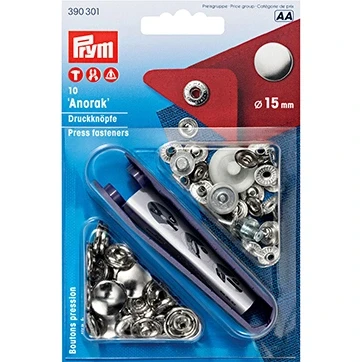 Afbeelding van Zilver Prym Anorak Naaivrijedrukknopen 15mm