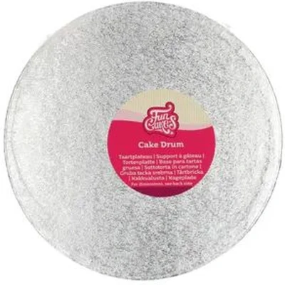 Afbeelding van FunCakes Cake Drum Rond Zilver Ø25 cm / 12 mm Taartonderlegger Taartkarton