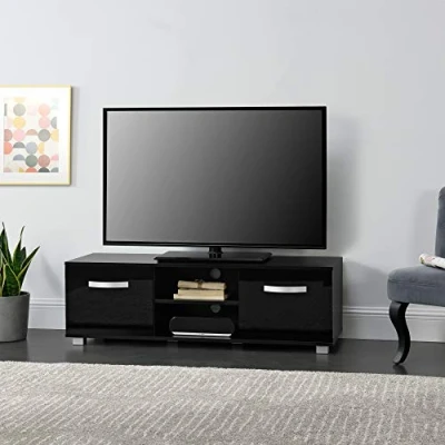 Afbeelding van Tv meubel Laugar met planken 120x40x38 cm zwart