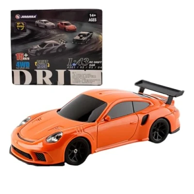 Afbeelding van SHOYDID Op afstand bestuurde elektrische mini raceauto met lichtset schaal 1/43 2,4 G volledige proportioneel (RTR/zwart en wit versie) (oranje (gyroscoopversie))