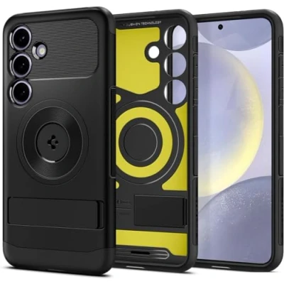 Afbeelding van Spigen Slim Armor MagFit Hoesje Geschikt voor Samsung Galaxy S24 Plus Back Cover Compatibel met MagSafe Standaard Air Cushion technologie Zwart