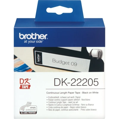 Afbeelding van DK 22205 Continue Length Tape: 62mm Thermal paper white (30.48m) 1 stuk