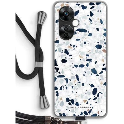 Afbeelding van Case Company® hoesje met Koord geschikt voor OnePlus Nord CE 3 Lite Terrazzo N1 Telefoonhoesje Zwart Bescherming aan alle Kanten en Over de Schermrand