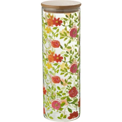 Afbeelding van J Line Voorraadpot Bloemen Glas Mix Large