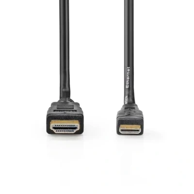 Afbeelding van Nedis High Speed ​​HDMI Kabel met Ethernet HDMI Connector Mini 4K@30Hz 10.2 Gbps 3.00 m Rond PVC Zwart Label
