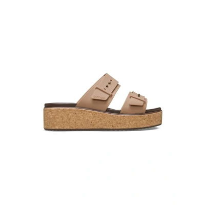 Afbeelding van Crocs Brooklyn Buckle Badslippers, Dames, Maat: 36.5, Milk chocolate Kunststof