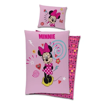 Afbeelding van Minnie Mouse Dekbedovertrek Pretty Pink 140x200 cm + kussenloop 60x70 Roze