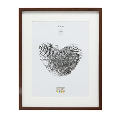 Afbeelding van Deknudt Frames fotolijst bruin met passe partout 30x40 / 40x50 cm
