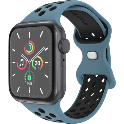 Afbeelding van imoshion Sport⁺ bandje voor de Apple Watch Series 1 t/m 9 / SE (38/40/41 mm) 10 (42 Maat S/M Celestial Teal &amp; Black