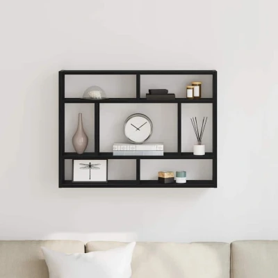 Afbeelding van vidaXL Wandschap 75x16x55 cm bewerkt hout zwart eikenkleur