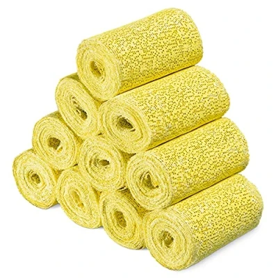 Afbeelding van Navaris gipsverband kit Huidvriendelijk gipsbuik pakket Voor kunst, handvaardigheid, modelbouw en mallen Set van 10 rollen 3 m x cm Geel