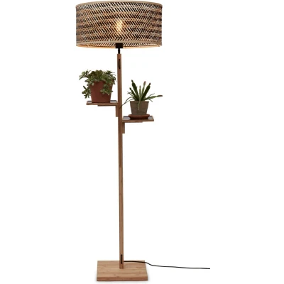 Afbeelding van GOOD&amp;MOJO Vloerlamp Java Bamboe/Zwart Ø50x158cm Bruin