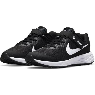 Afbeelding van NIKE Performance Revolution 6 Flyease (GS Hardloopschoenen neutraal voor kinderen, Maat: 38, Black/dark smoke grey/white Textiel/ synthetisch