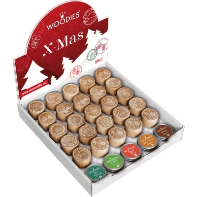 Afbeelding van Stempels en stempelkussen Woodies Christmas afbeelding