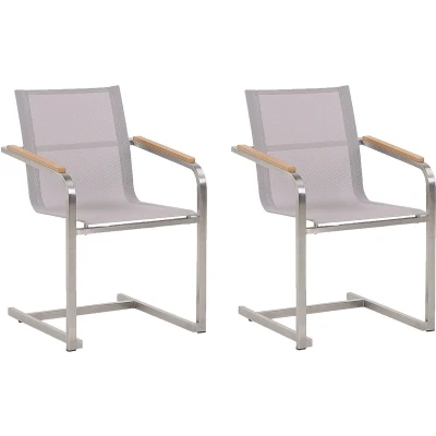 Afbeelding van Beliani COSOLETO Tuinstoel set van 6 Beige Polyester