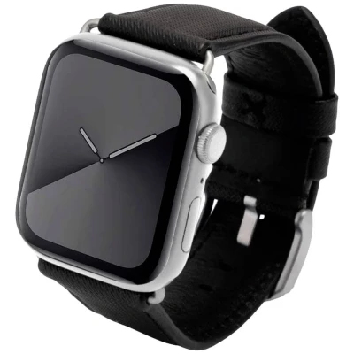 Afbeelding van JT Berlin Watchband Wannsee Horlogeband 42 mm, 44 45 49 mm M Zwart, Zilver Watch Series 1, 2, 3, 4,