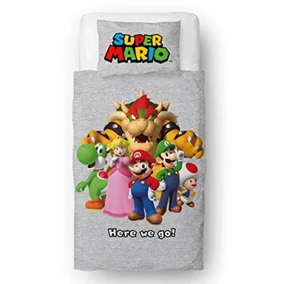Afbeelding van Super Mario dekbedovertrek eenpersoons Bros dekbed geschikt voor 140 x 200 cm.