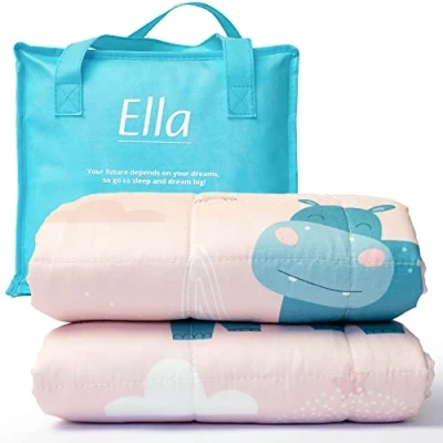 Afbeelding van Ella® Verzwaringsdeken Kind 3,2kg 100 x 150cm Zwaartedeken Weighted Blanket Verzwaarde Deken OEKO TEX Katoen Nijlpaard