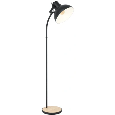 Afbeelding van vloerlamp Lubenham zwart/houtkleur Bruin Hout EGLO