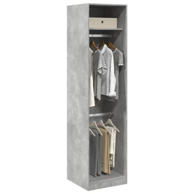 Afbeelding van Kledingkast 50x50x200 cm bewerkt hout betongrijs