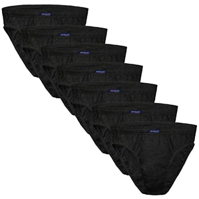 Afbeelding van BRUBAKER 7 Pack Heren Slips Katoen, Antraciet, XXL