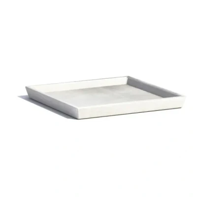 Afbeelding van Ecopots onderschotel vierkant 28 cm wit grijs