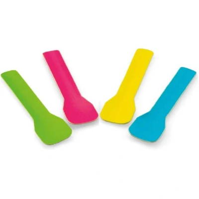 Afbeelding van IJslepels Papier Gekleurd 9,5cm 100st.