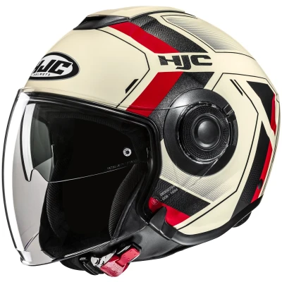 Image de HJC i40N Casque Jet Velu MC1 Blanc / Rouge Noir M