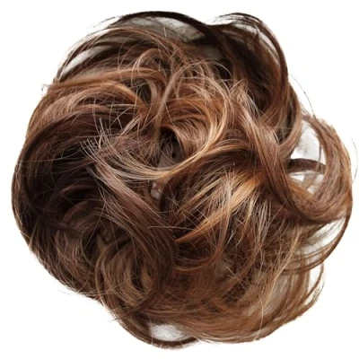 Afbeelding van CAISHA Haar Stuk Stropdas Chignons Bruidskapsels Volumineus Slordig Chignon Licht Golvend Bruin Mix G31B