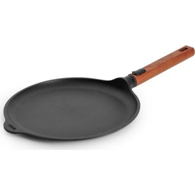 Afbeelding van Woll Eco Logic QXR Inductieve pannenkoekenpan, Ø 26 cm, met duurzame afneembare houten handgreep, geschikt voor alle warmtebronnen, PFAS vrij, anti aanbaklaag, gegoten aluminium