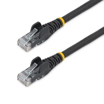 Image de StarTech.com Câble Ethernet CAT6 3m LSZH (Low Smoke Zero Halogen) Cordon RJ45 UTP Anti accrochage 10 GbE LAN Réseau Internet 650MHz 100W PoE Noir Snagless 24AWG (N6LPATCH3MBK) de raccordement RJ 45 (M) pour 3 m