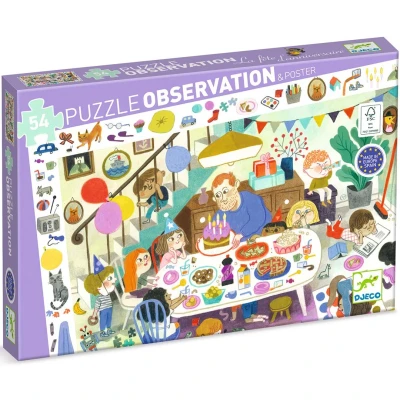 Afbeelding van Djeco observatiepuzzel verjaardagsfeest 54st