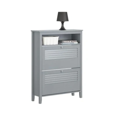 Afbeelding van SoBuy schoenenkast, 2 kleppen, schoenenrek, entreekast, schoenenopslag, grijs, 80 x 25 108 cm, FSR152 HG