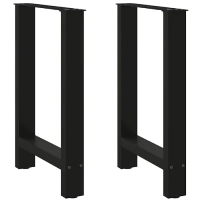 Afbeelding van vidaXL Salontafelpoten 2 st 60x(72 73) cm staal zwart