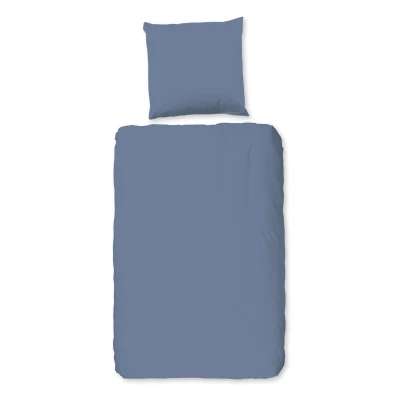 Afbeelding van Flanellen Dekbedovertrek 200x200 cm Uni Blauw 2 Persoons 100% Katoen Flanel Oeko Tex Gecertificeerd